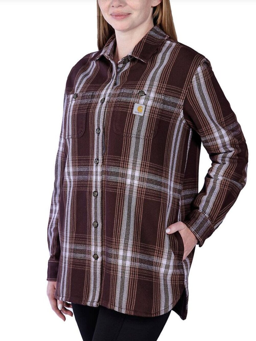 Carhartt | Loose Fit Heavyweight Twill Shirt Jacket Brown & Lavender Size Large